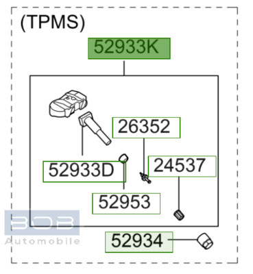 Orig. Hyundai Sensor Reifendruckkontrolle 529331j000