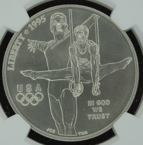 1995-D Gymnastics Olympics Silver Dollar NGC MS 70 US Mint $1 Commemorative - Picture 3 of 4