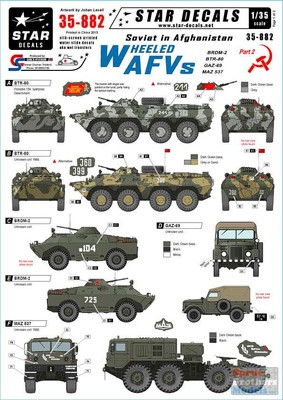 SRD35882 1:35 Star Decals - Soviet in Afghanistan Part 2 Wheeled AFVs BDRM-2