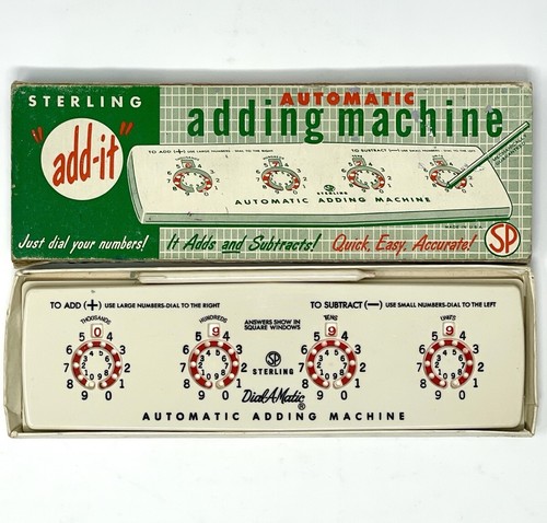 Sterling Dial-A-Matic Adding Machine MIB Calculator In Original Box with wand - Picture 4 of 8