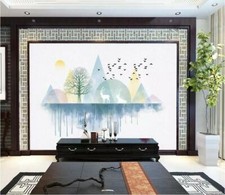 3D White Deer B45 Wallpaper Wall Mural Removable Self-adhesive Sticker Zoe