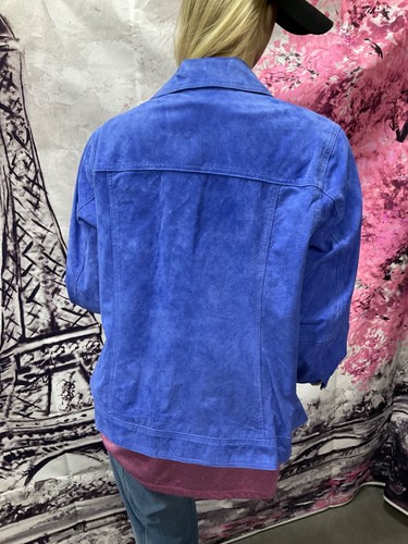 Twiggy of London Blue Suede Jacket 1X "New" was $132 - Picture 4 of 12