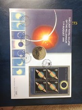 1999 TOTAL ECLIPSE OF THE SUN ALDERNEY &pound;5 COIN & COA