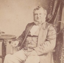 PORTRAIT OF PORTLY SMIRKING MAN W/ BOOK   UNUSUAL BEARD - BROMLEY, UK