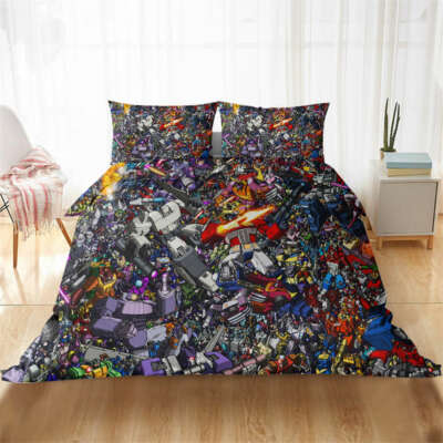 Transformer Parts Splicing 3D Quilt Duvet Doona Cover Set Pillow case Print