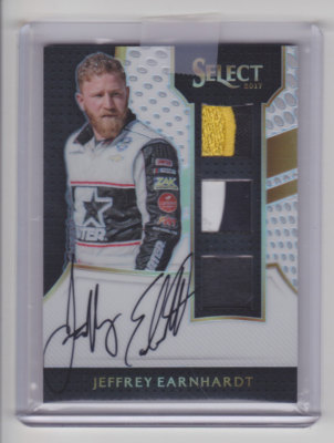 JEFFREY EARNHARDT 2017 Select Racing Prizm Fire Suit Sheet Metal Auto #D /50 QTY