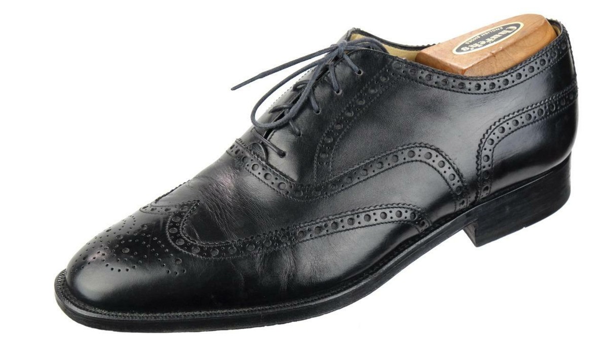 Men’s calfskin leather black wingtip dress shoes: Italian handcrafted The Alabama Black Wingtip Oxford Men Shoe – Vinci Leather Shoes main image 3