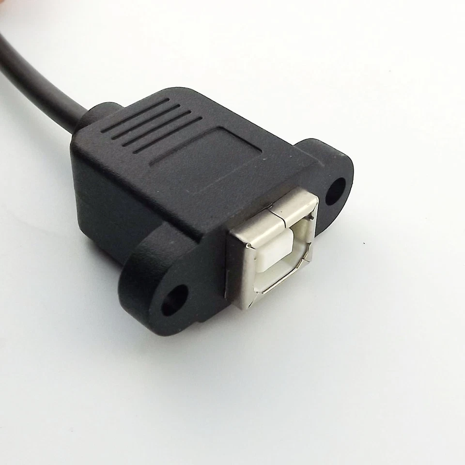 USB 2.0 B Male Right Angled 90° to USB B Female Socket Panel Cable Adapter 50cm - Image 3 of 4