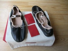 Valentino Garavani Rockstud Ballet Flats Ballerina Shoes Black 41.5 US 11.5 NEW