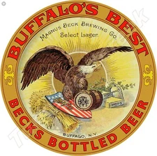 Buffalo's Best Becks Bottled Beer 11.75" Round Metal Sign