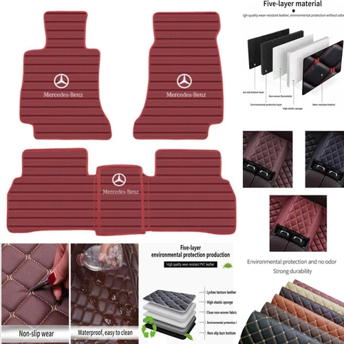 For Mercedes Benz Models 1995-2025 Car Floor Mats Carpets Luxury Leather Rugs - Bild 20 von 30