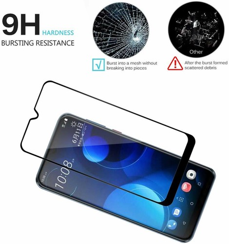 Full Screen Cover HTC U12+,U11,Desire 20+,19s Tempered Glass Screen Protector - Picture 12 of 21