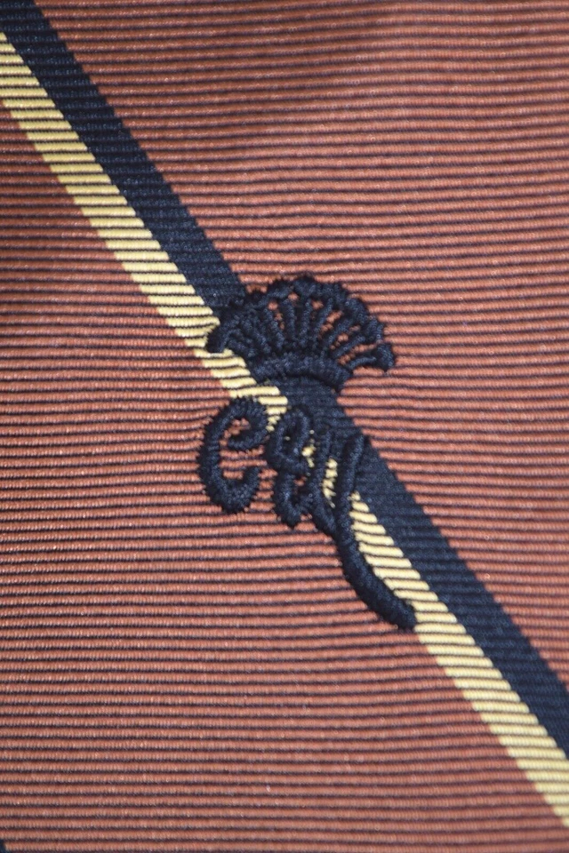 Corbata de Colección Años 50 Condesa Mara Lite Marrón Amarillo Rayas Satén Corbata 56" x 3.75" Foto 2 de 4