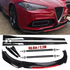 Front Bumper Lip Splitter Spoiler Side Skirt Bod Kit For Alfa Romeo Giulia