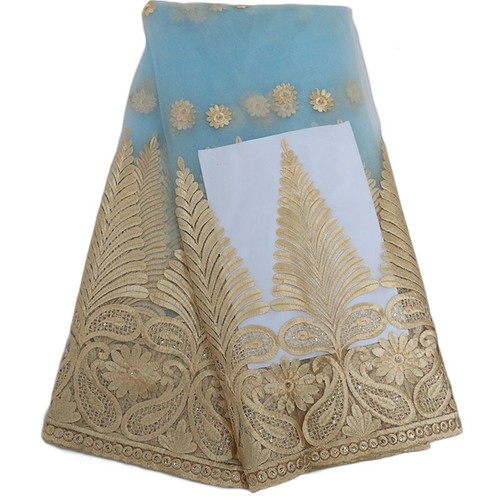 Lacebook Gold African Embroidery Lace Sequins Party Dress Tulle Mesh Lace - Picture 41 of 42