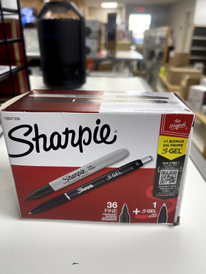 Sharpie Fine Point Permanent Marker, Black, 36/Pack