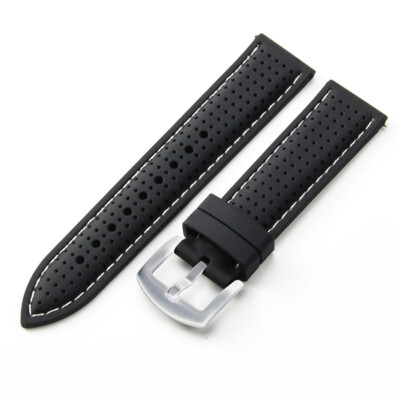 Premium Multi-coloured Silicone Breathable Watch Band Strap 20 22 24mm with Tool