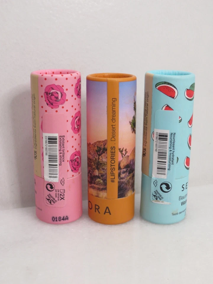 SEPHORA WATERMELON LIP BALM ROSE LIP SCRUB  LIPSTICK 73 DESERT DREAMING 3PCS - Image 3 of 3