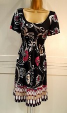 Nine West UK 10 Floral Short Summer Dress Stretchy  Scoop Neck Short Sleeve