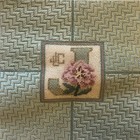 New ListingVintage Floral Bargello Completed Needlepoint Retro Green Pink Floral 7x7 18 Ct