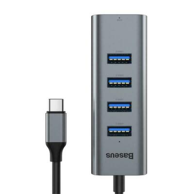 BASEUS aluminum USB C Hub Type-C Adapter with 4 USB 3.0 Ports for Macbook Pro