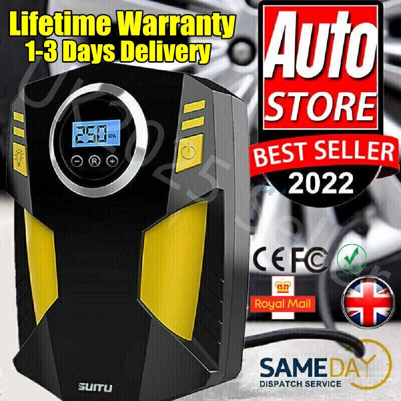 Electric Corded Car Tyre Inflator Pump Portable Air Compressor Pump 12V 150PSI - Image 4 of 4