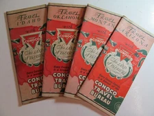 4 Vintage Road Maps Arizona Montana Oklahoma Idaho by Conoco 1930