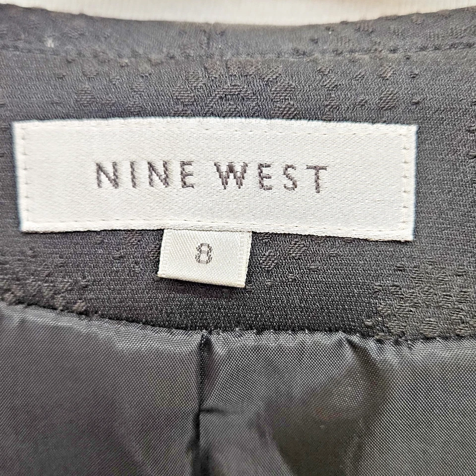 Chaqueta para mujer Nine West talla 8 negra cuello capa abrigo manga 3/4 54050 Foto 3 de 4