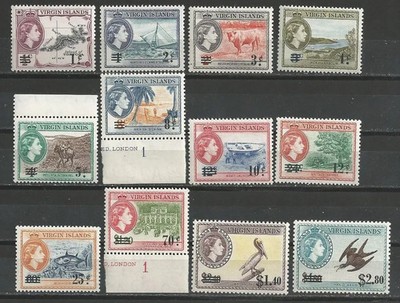 1992 VIRGIN IS. BRITISH STAMPS NEW CURRENCY S.G. 162-173 No.12 CPL NEW