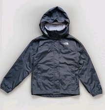 The North Face Girls Small 7/8 HyVent Black Hooded Rain Jacket Waterproof