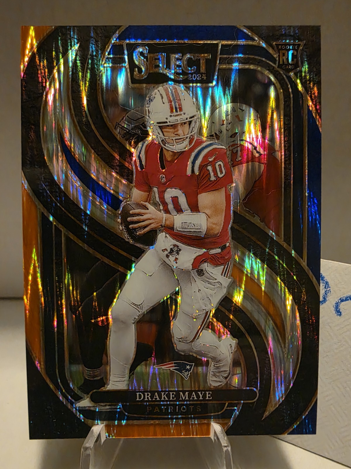 2024 Select Premier Level Drake Maye 25/35 Blue & Orange Shock Prizm!!
