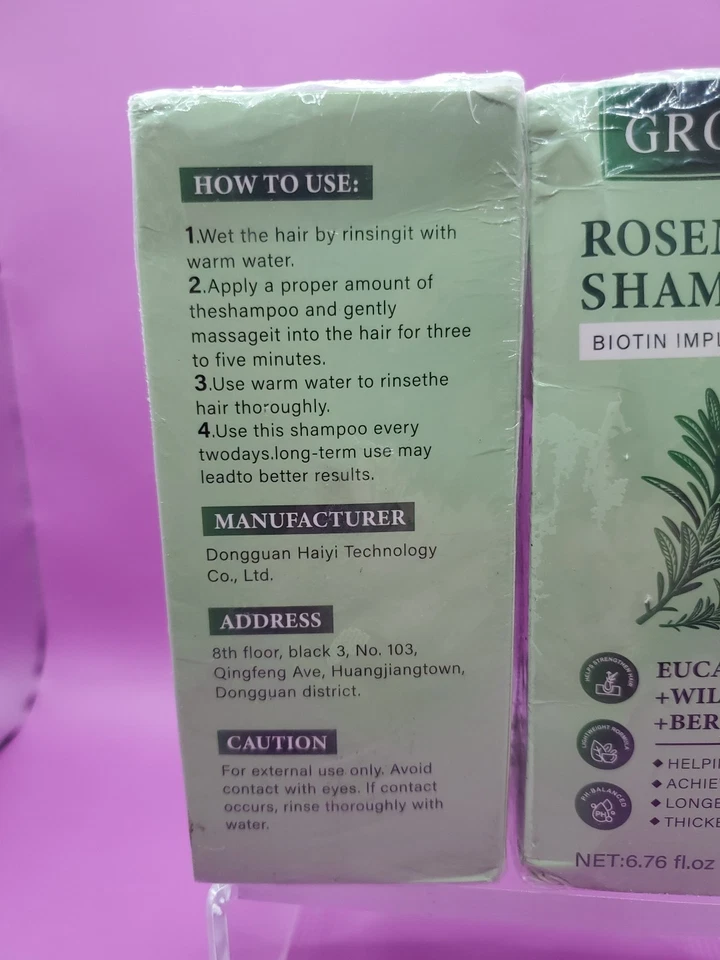 2 X Groei Romero Crecimiento del Cabello Champú Espesante Biotina Té Salvaje 12/27 Foto 3 de 4