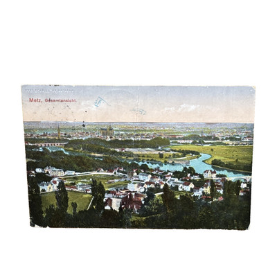 Postkarte AK Metz Gesamtansicht der Stadt Total Gelaufen 1915 Ansichtskarte