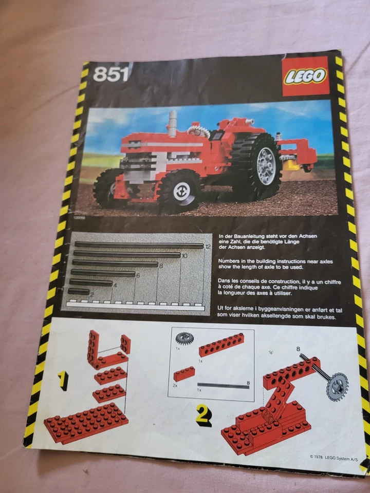 LEGO Technic Set 851 Tractor 164pc vintage Complete with 1977 instructions, photo 1 of 4