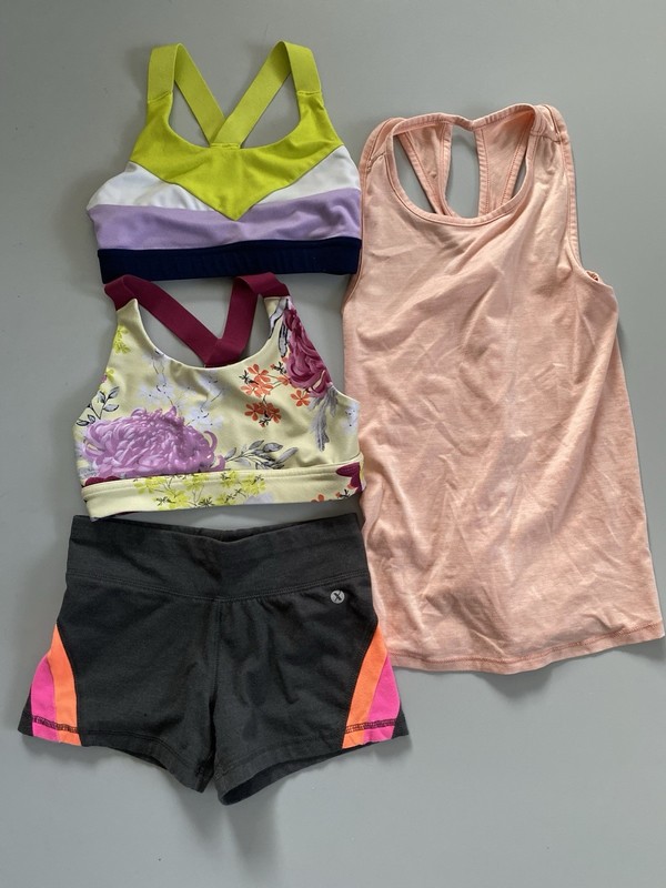 Athletic Dance Practice Clothes Shorts And Bra Tops And Tank Top Child Small