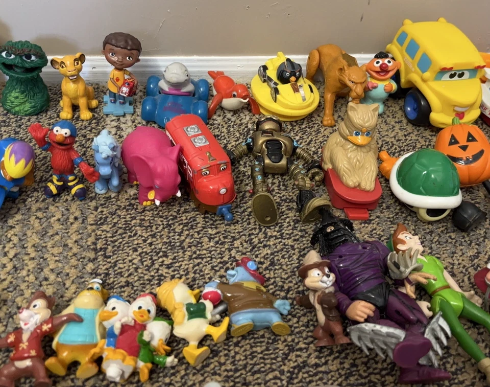 Huge Vintage To Modern Toy Lot 95 Mix Woody Tinkerbell Elmo Peter Pan Mario ETC - Image 4 of 4