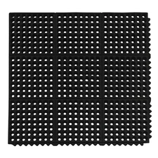 Interlocking Rubber Floor Mat Tiles - 36"x36" Non-Slip, Drainage Holes for Home