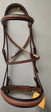 Edgewood Leather Fancy Stitch Padded Bridle WITH Matching Full Size Reins BNWT