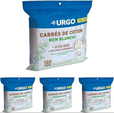 Urgo - Baumwollquadrate - ultraweiche Saugmittel ungebleicht 4x180 