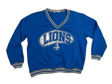 DETROIT LIONS Erin Andrews Blue NFL FOOTBALL SWEATSHIRT Lady Fan Gear Women's M