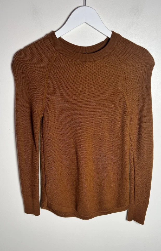 Lululemon Lana Merino Panal Suéter Butternut Marrón Cuello Redondo Mujer’s 2 Foto 2 de 4