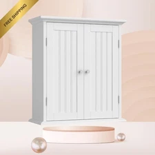 Bathroom Wall Cabinet Over Toilet, 2 Doors, Adjustable Shelves, Space Saver