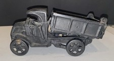 Vintage Cast Iron Dump Truck Unbranded Mack C Design