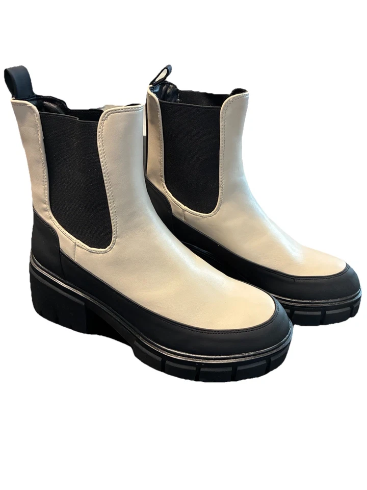 Botines Limelight de imitación de cuero blanco y negro para mujer talla 10 nunca usados Foto 3 de 4