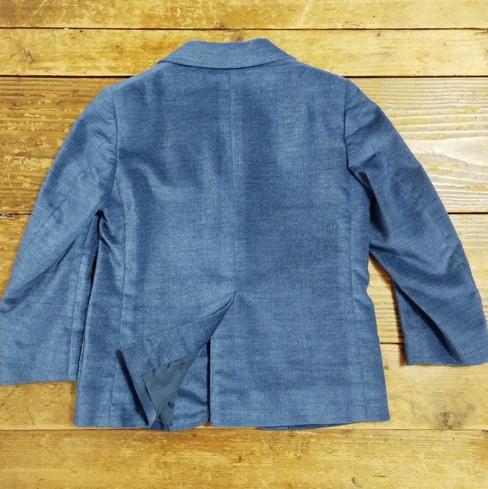 Traje Vintage Sic Cremona Niños 5 Azul Terciopelo Chaqueta Pantalones A Medida Hecho en Italia Foto 4 de 4