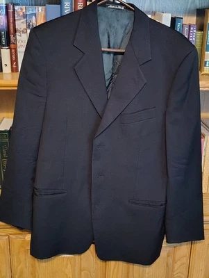 Mani by Giorgio Armani Men's Blazer Suit Jacket Solid Black Made in Italy