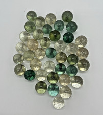 Vintage Glass Marbles Clear Green Blue Hand Blown 1LB Lot Mixed Bubbles