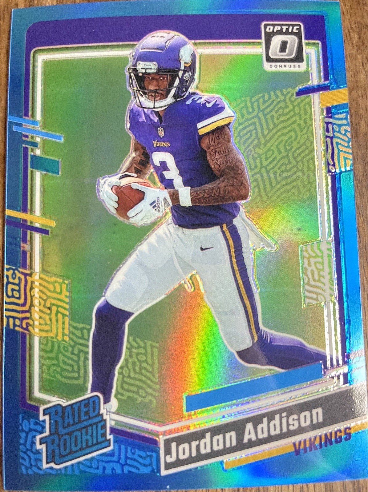 2023 Panini Donruss Optic Jordan Addison #271 Aqua Prizm /299 (RC) SP