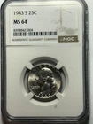 1943 S Washington Quarter MS 64