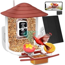 birdsnap® TUC Smart Bird Feeder with Camera 2K HD, Solar Panel 32GB Card 4-